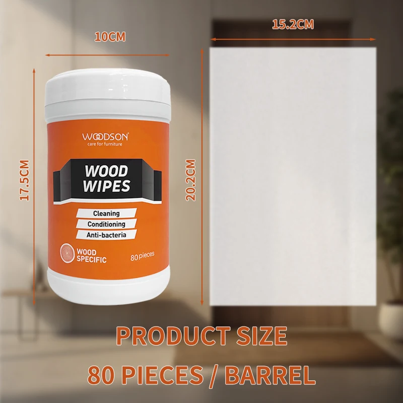 WOODSON 2024 New Arrival Indoor & Outdoor wood care oil and wax polish wet wipes wood floor cleaning wet wipes