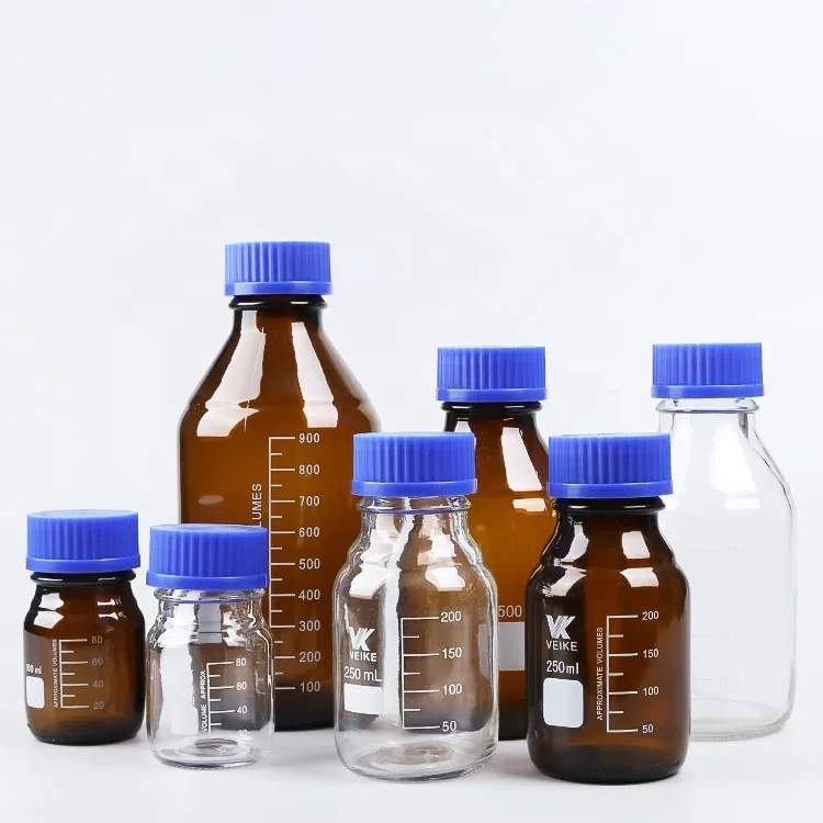 
Laboratory Chemical Blue Screw Cap Glass Reagent Bottle 