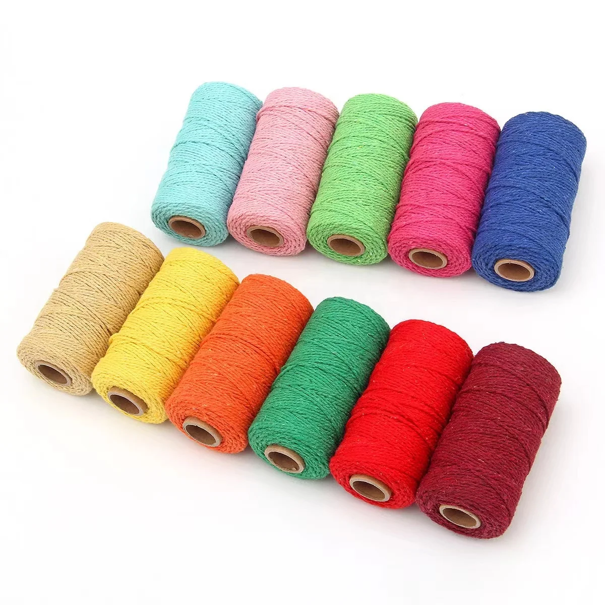 2mm Factory Wholesale Single Color Packaging Rope Cotton Strings Macrame Cord