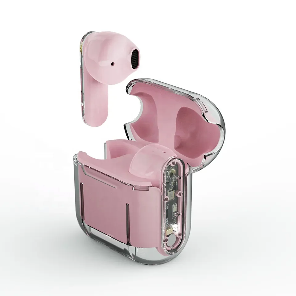 2023 New Design Sport Earbuds Wireless TWS In Ear Headset Transparent Headphones Low latency Earphones