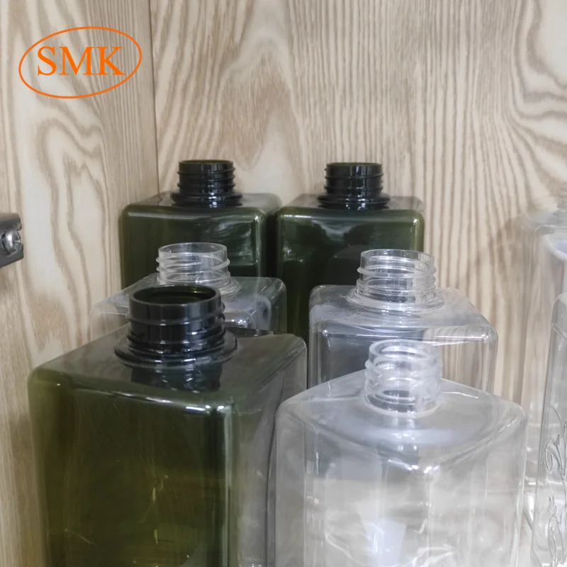 Bottles Rectangular Flat Square Plastic New Customized Design 500ml Empty Amber Cosmetic PET