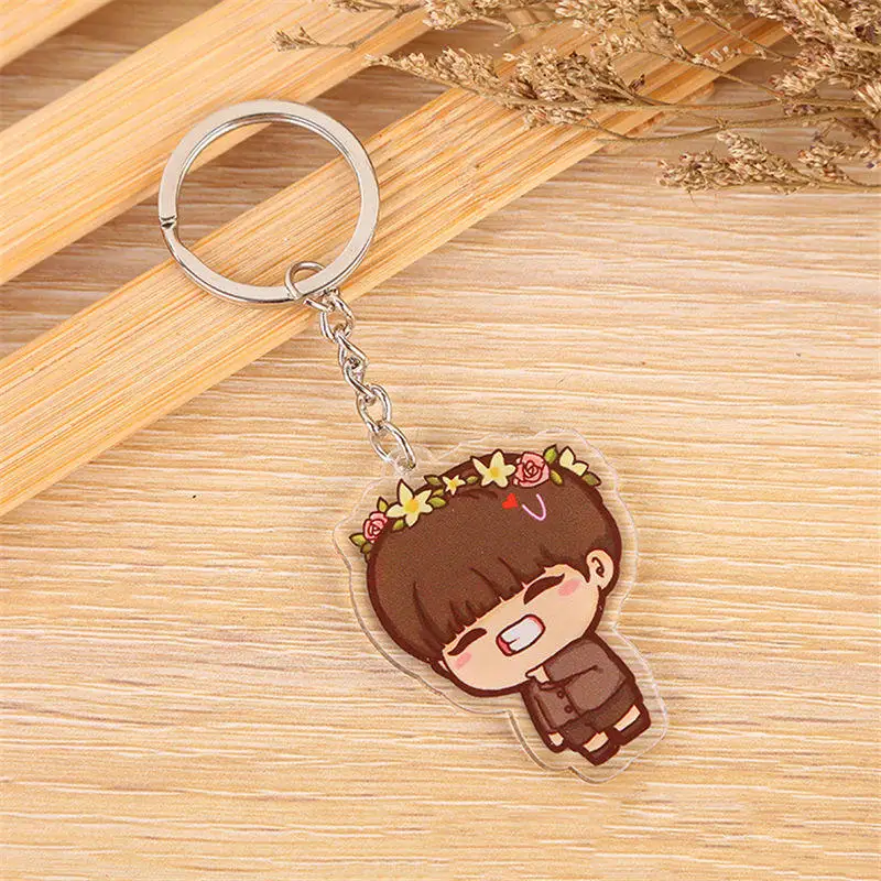 Korean BTS Acrylic Portrait Keychain Men and Women Fashion Keychain Accessories Mobile Phone Bag Pendant Gifts