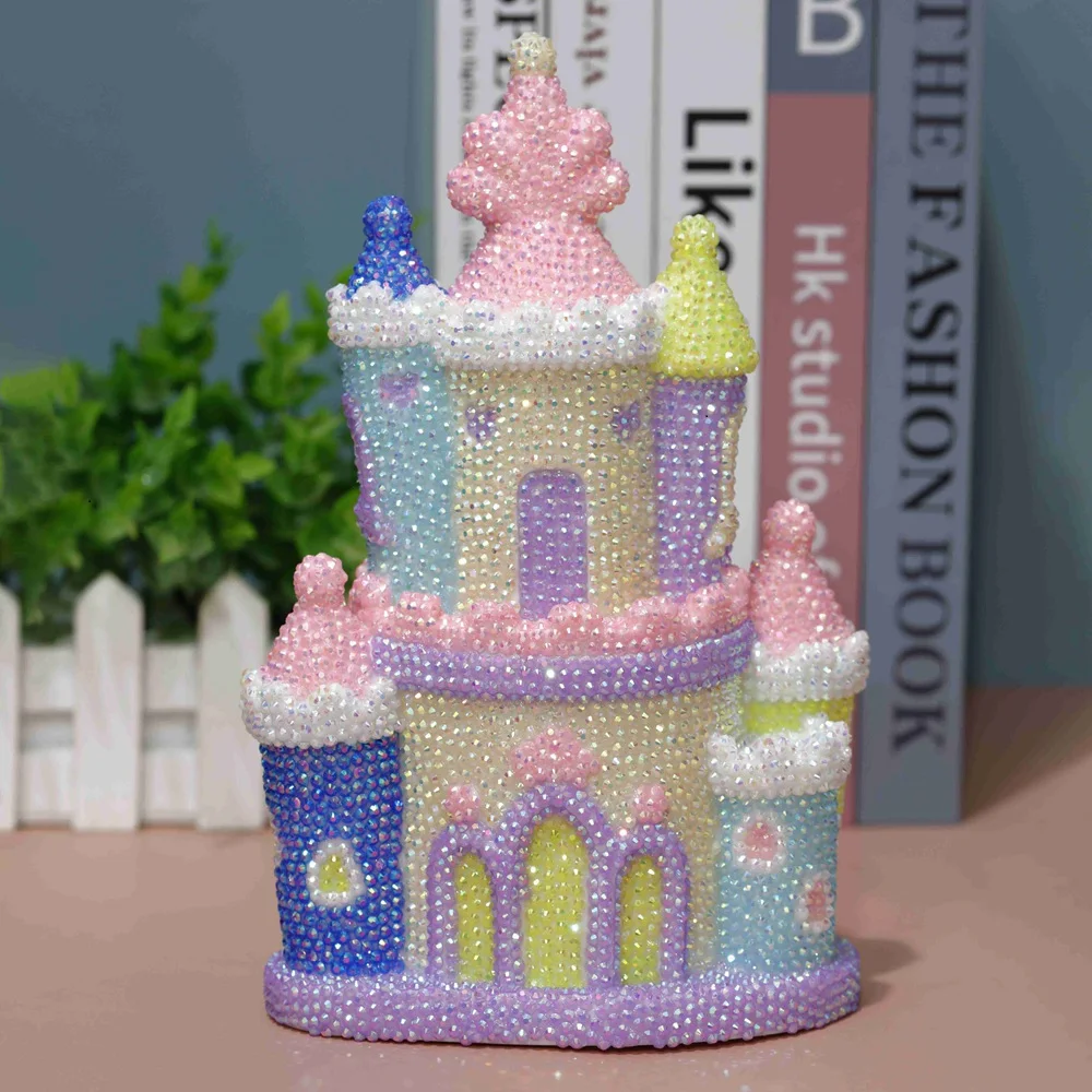 Princess Castle Diamond Doll Art Accessories Cartoon DIY Doll Diamond Creative Art Crafts Ornament Handmade Diamond Piggy Bank
