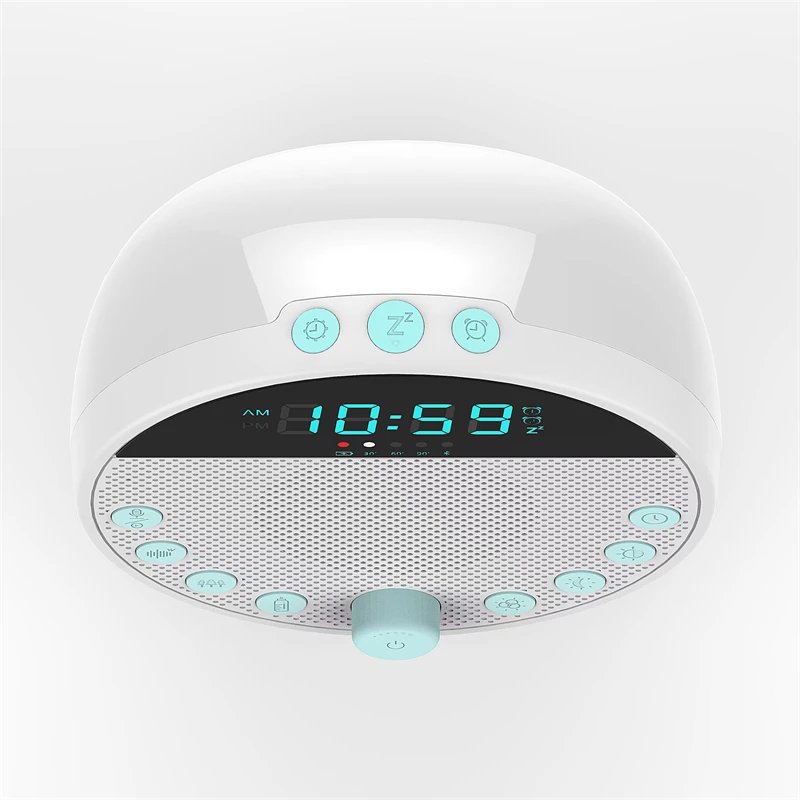 Dual Alarms Snooze LED Clock with white noise machine and blue tooth speaker support Sleep lamp CS8