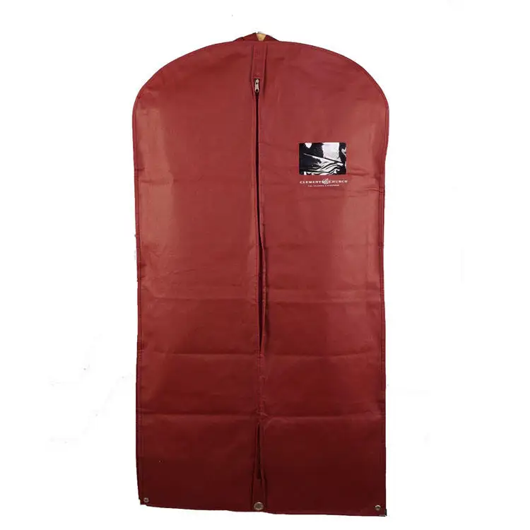 China manufacturer Red Color Foldable Overnight Double Use Clothing Dust Cover Garment Bags Travel