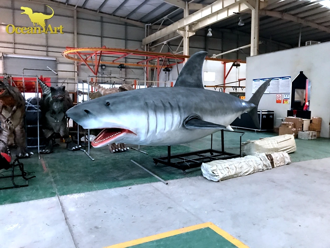 
life size animatronic animal shark model 