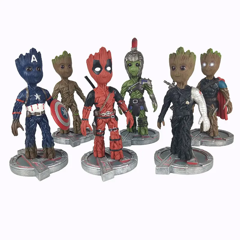 Groot дерево человек из знаток 2 ручка с изображением зимнего солдатского яда детская игрушечная кукла аниме фигурка
