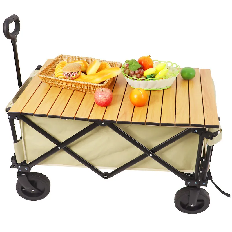 Picnic Compact Outdoor Folding Utility Wagon Folding Collapsible Outdoor Utility Wagon Cart Wagon Folding Carts With Table