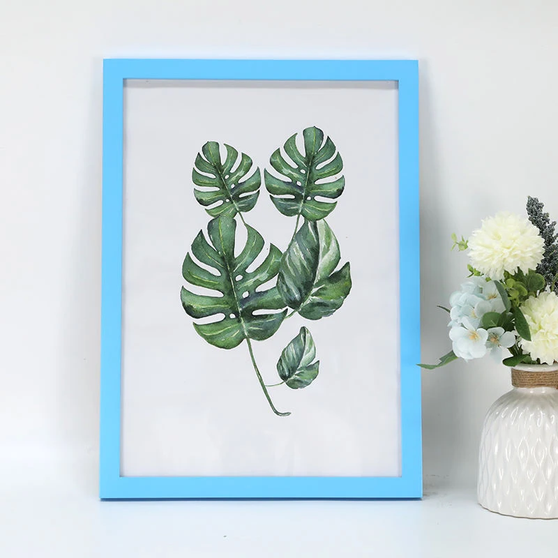 Frame A0 A1 A2 A3 A4 8x10 11x14 Photo Picture Frame for Wall Pine Wood Oak Solid 13 Colors Black White Pink Blue Brown Aibo Zk