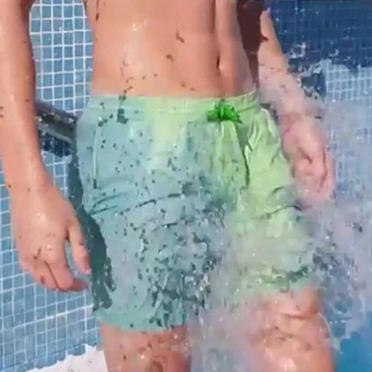 Custom Mens Swim Shorts Swimming Clothes Trunks Man  Beach Short Swim Trunk Quick Dry Color Changing Beach Wear