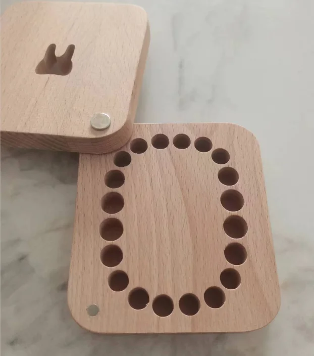 First Tooth Gift Keepsake Box Wood OEM Folk Art Box & Case Wood Box Baby Girl Woodwork Custom Tooth Fairy Wooden Handmade Europe