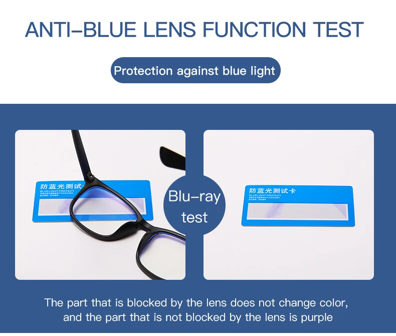 
Custom Logo Eyewear Square Anti Blue Light Blocking Glasses 