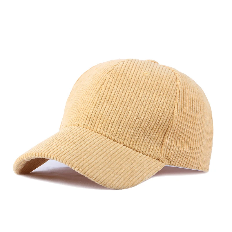 Wholesale corduroy Baseball Hats For Women Autumn Winter Caps for Men Customized Logo