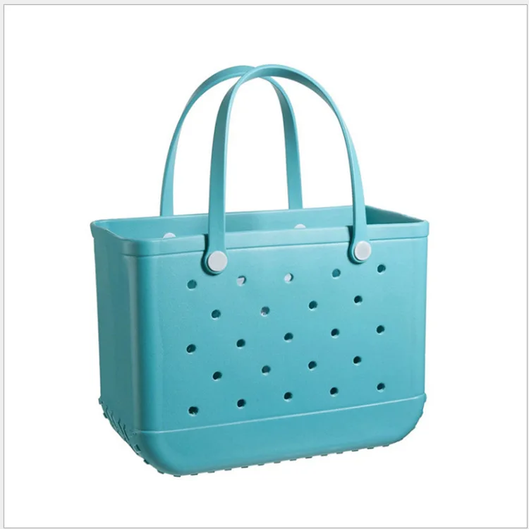 JOWYAR Great Waterproof Washable Beach Tote Bag Open Tote Travel Bags EVA Plastic Silicone bag Handbag for Beach