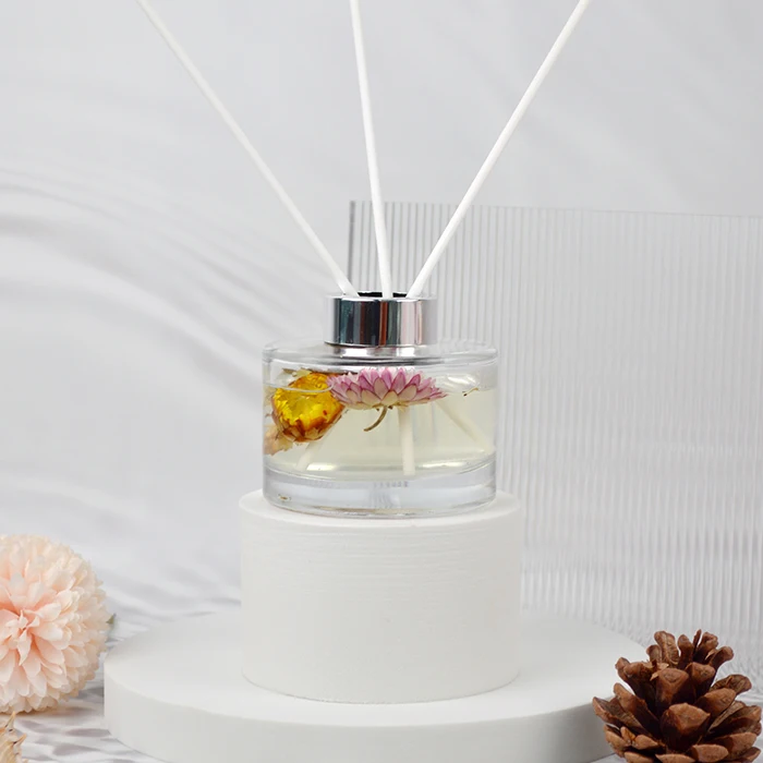 Multi inventory Round 150ml clear reed diffuser Bottle Aromatherapy Bottle with rattan sticks for aroma oil container For Hotel