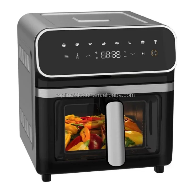 2 two heating element top and bottom dual heater digital air fryer 7L 8L 9L 10L smart double heating air fryer stainless steel