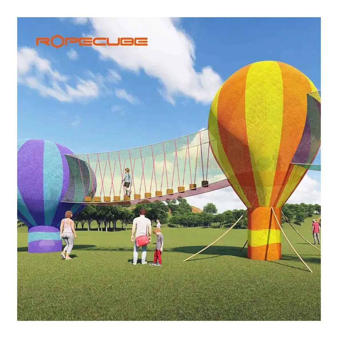 Hot air balloon soft play outdoor theme playground kids rides amusement park equipment