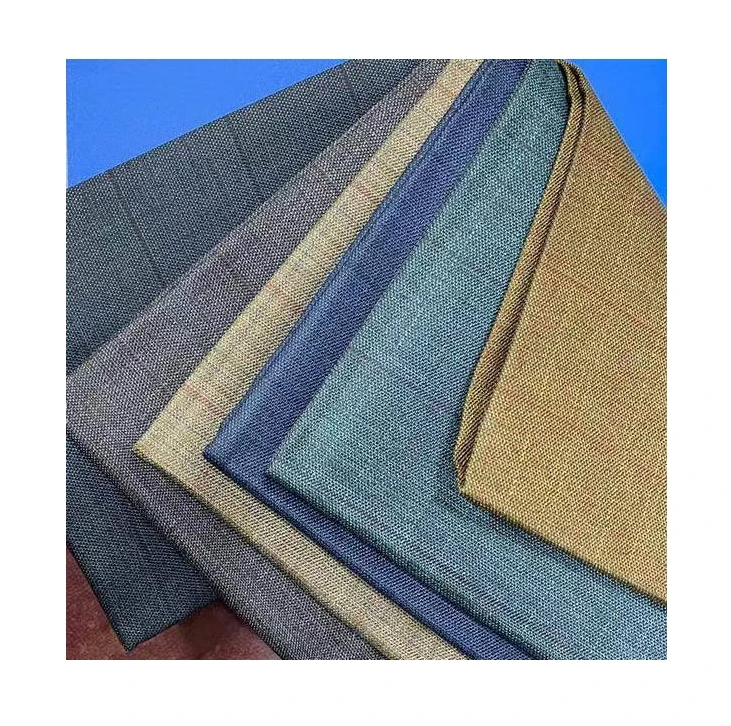 Single side woolen suiting fabric plain dyed wool pants fabric wholesale tr suit fabric with English letter selvedge