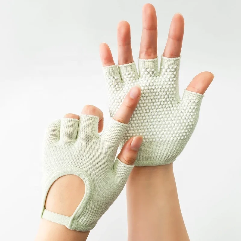 Non-slip Backless Warm Five-finger Aerial Training Men Women Half Finger Sweat Absorbent Fitness Gym Yoga Gloves
