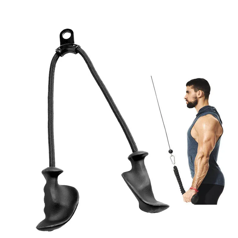 Ergonomic Triceps Handle Cable Attachment Home Gym Lat Pulldown Rope Fitness Accessories Triceps Rope