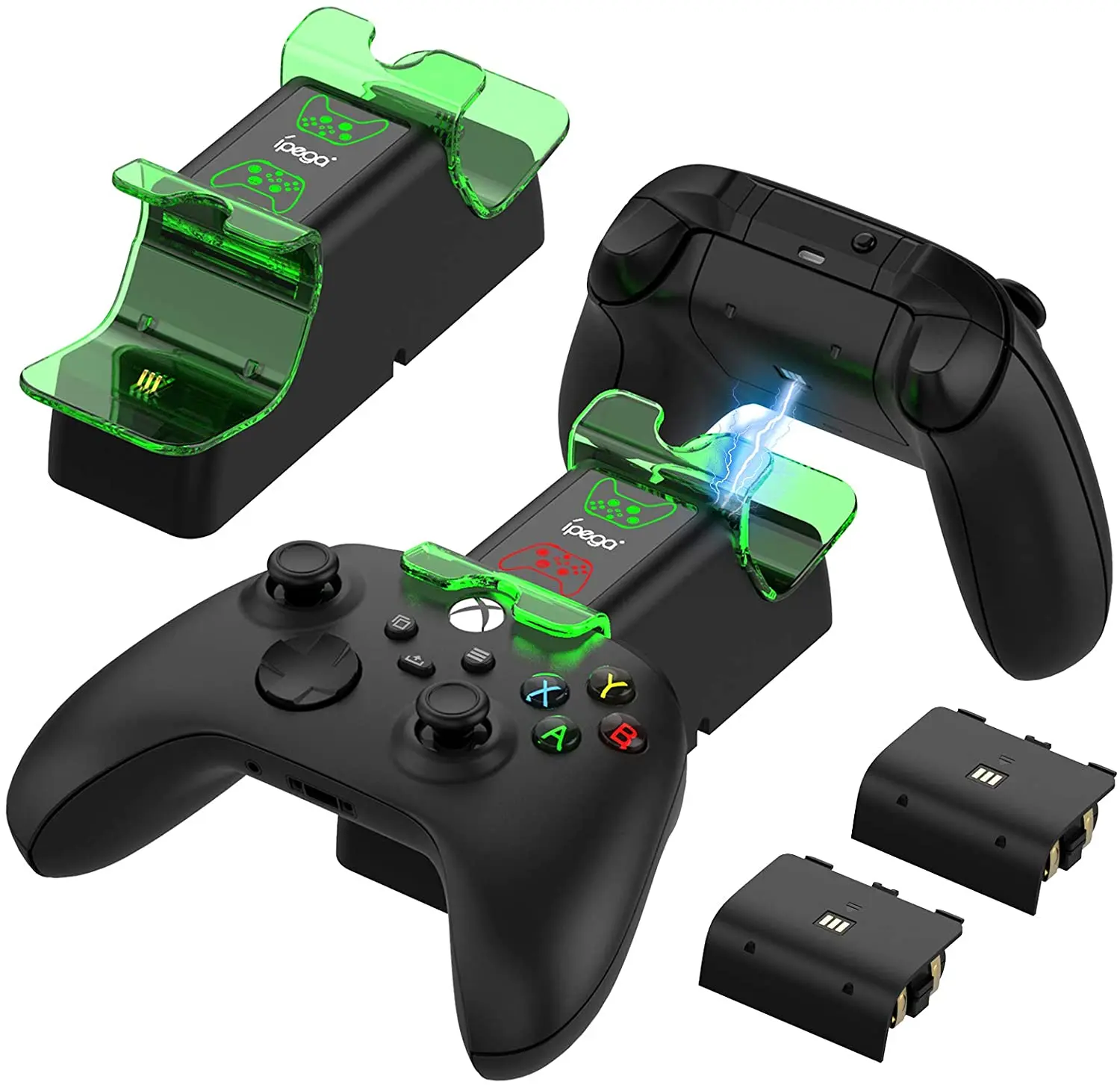 ipega PGXBX003 Upgrade Dual Charging Station with 1400mAh Rechargeable Battery Pack for Xbox Series Joystick charge base stand