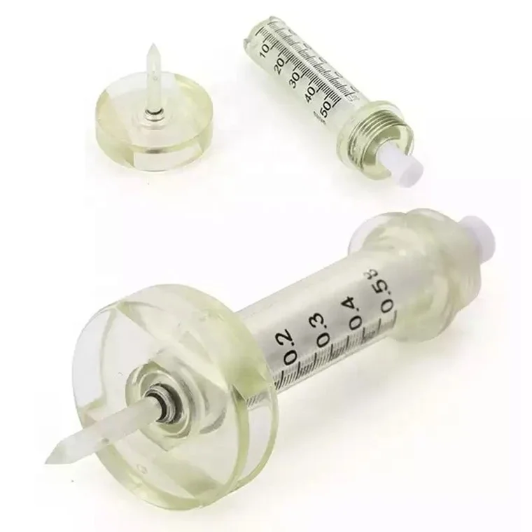 Hyaluronic injection pen disposable syringe ampoule head and adapter