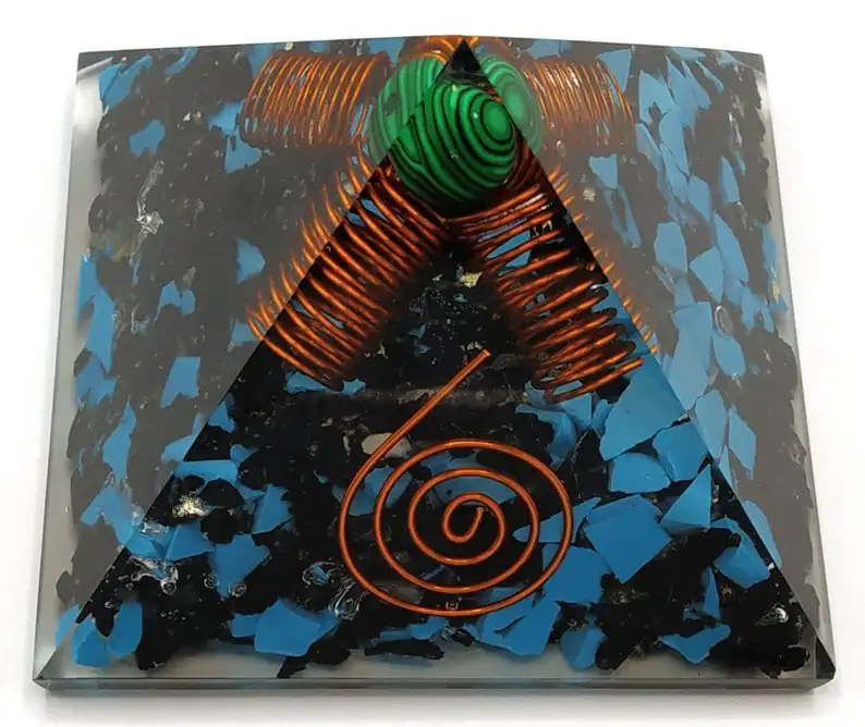
Black orgonite pyramid crystal pyramid 