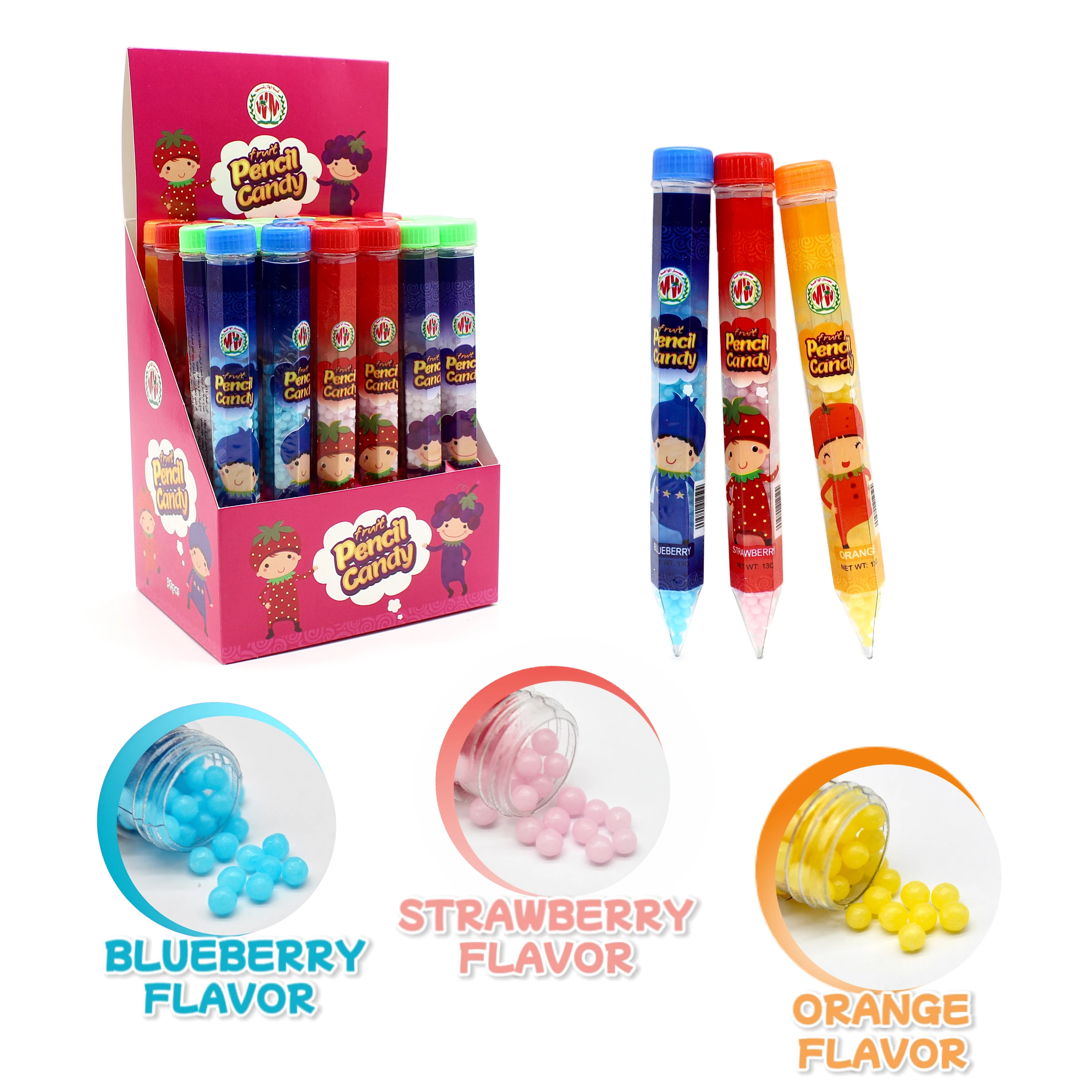 Bean candy in pencil mold