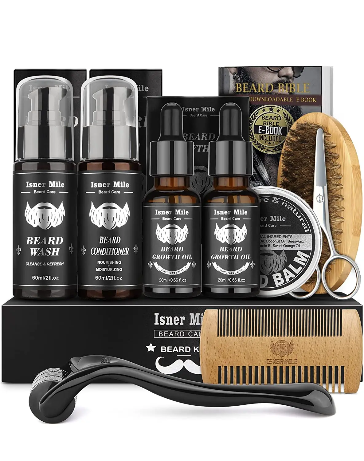 OEM Custom Logo Natural Organic Men Beard Oil Beard Growth Kit Vegan Beard Grooming Kit