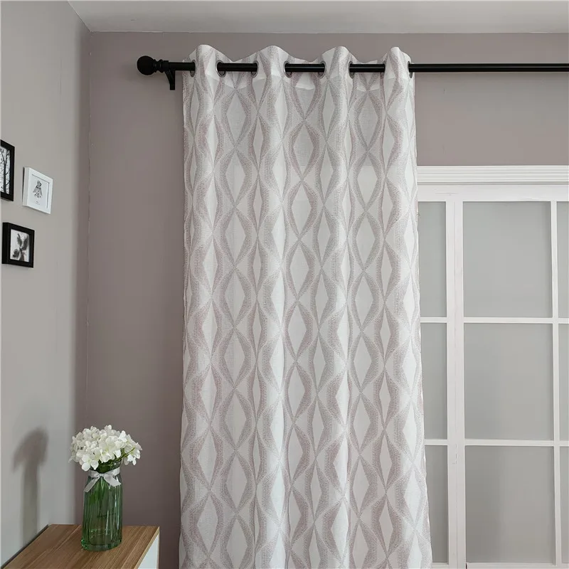 Оптовая продажа с фабрики полупрозрачные жаккардовые Современные Простые занавески мягкие элегантные оконные шторы