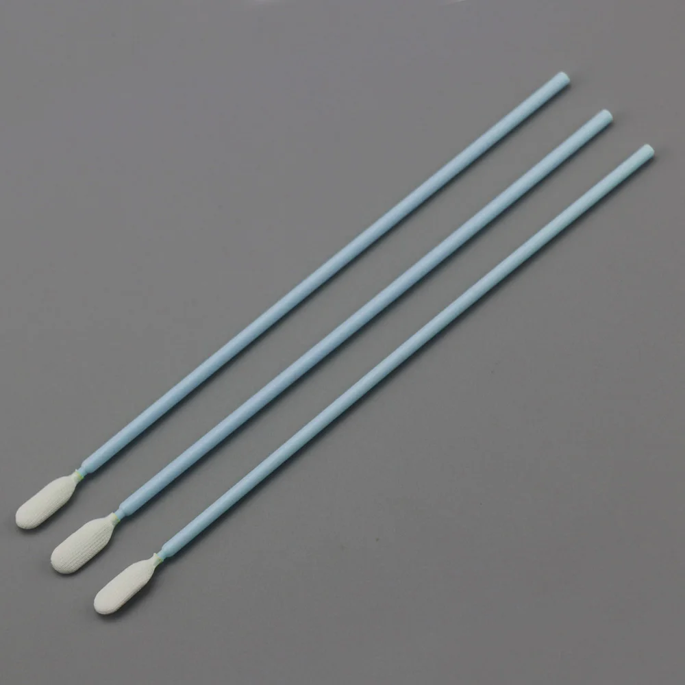 Customized Blue Handle Dacron Tip Purification Cotton Swabs for Electronics Cleaning