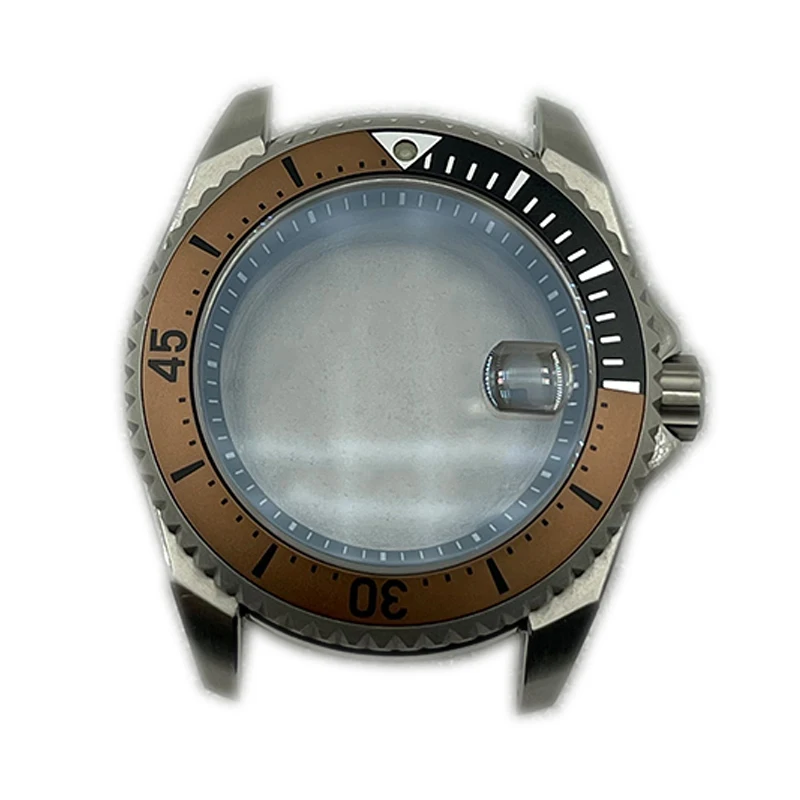 Wholesale custom low moq 20atm sapphire glass 316L stainless steel nh35 brush matt titanium watch part case men for sale