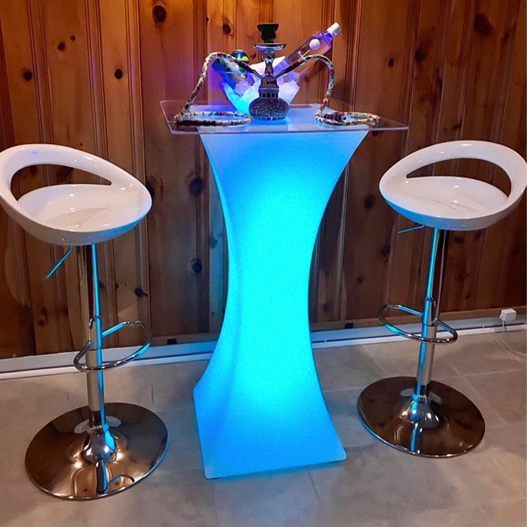 Wholesale Modern 16 Color-Changing Table Led Outdoor Waterproof Light-Emitting Plastic Bar Table Rental For Outdoor Activities