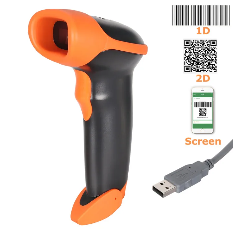 MJ2818 2d  wired barcode scanner qr code reader cmos barcode reader style high speed for supermarket