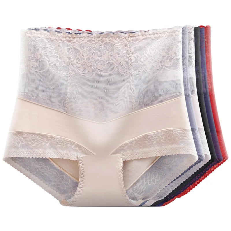 Women High Rise Sexy Underwear Light Control Tummy Waist Slim Panties Lace Cotton Brief Women Underwear Comfortable for Women