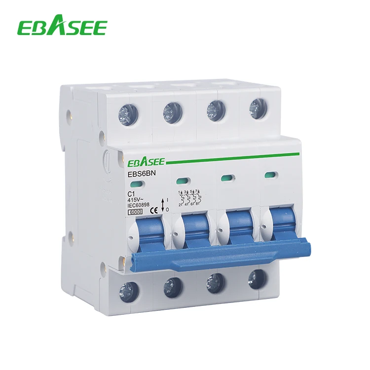 SAA Certification EBS 6BN 6KA High quality CE CB Certification IEC test report 1-4P 1-63amp 240V  MCB BREAKER