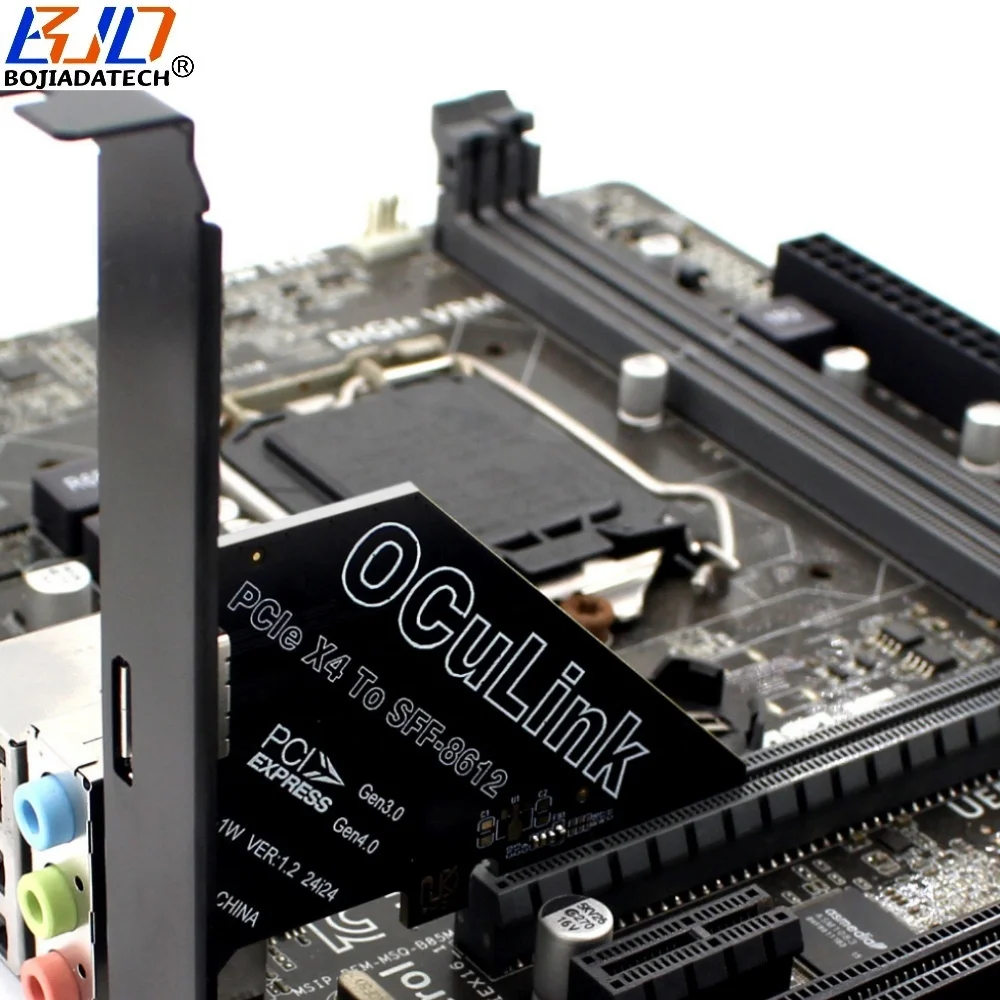 PCI-E Express 4.0 1X PCI-E 4X To Oculink SFF-8611 SFF-8612 Connector Adapter Riser Card For U.2 SFF-8639 U2 NVME SSD
