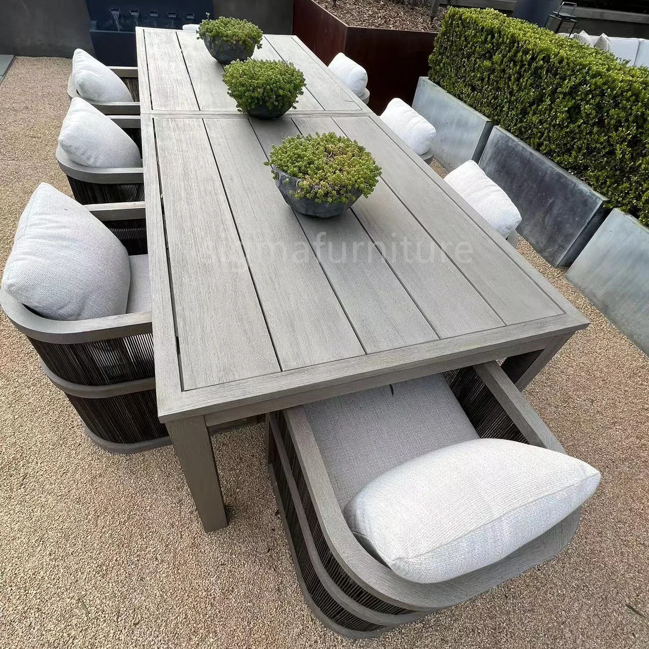 outdoor furniture garden furniture set teak wood frame dining table and chairs set