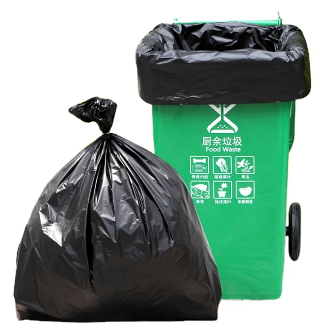 Factory Customization Big Trash Bag Heavy Duty Plastic Black Bin Bags Rubbish Plastic Bags