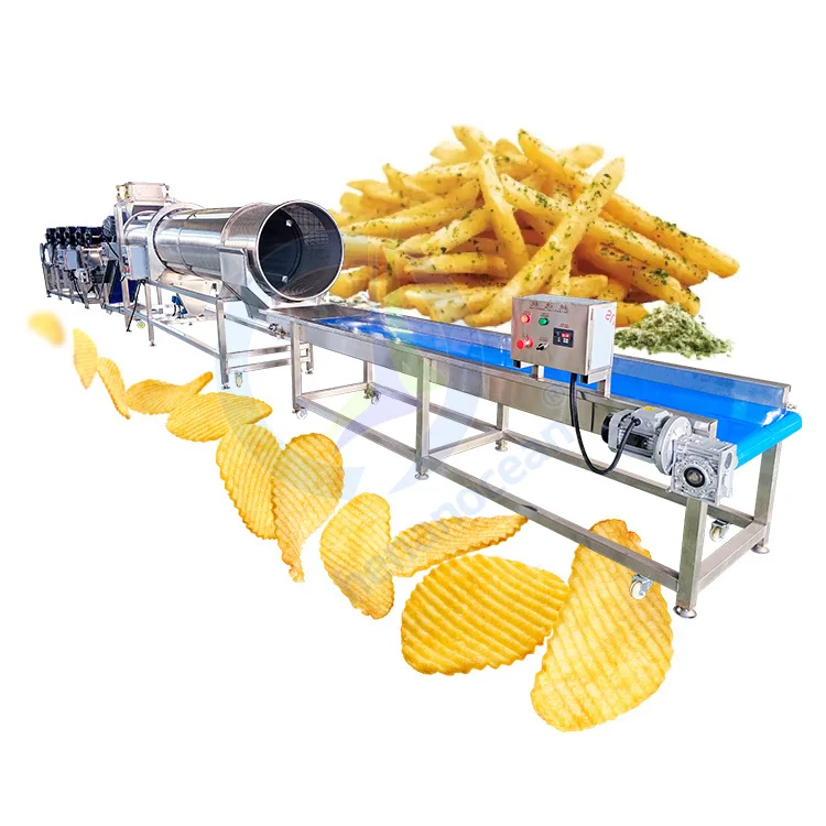 Frozen Fried Half Potato French Fries And Chips Production Line Fresh Compound Potato Chips Make Machine