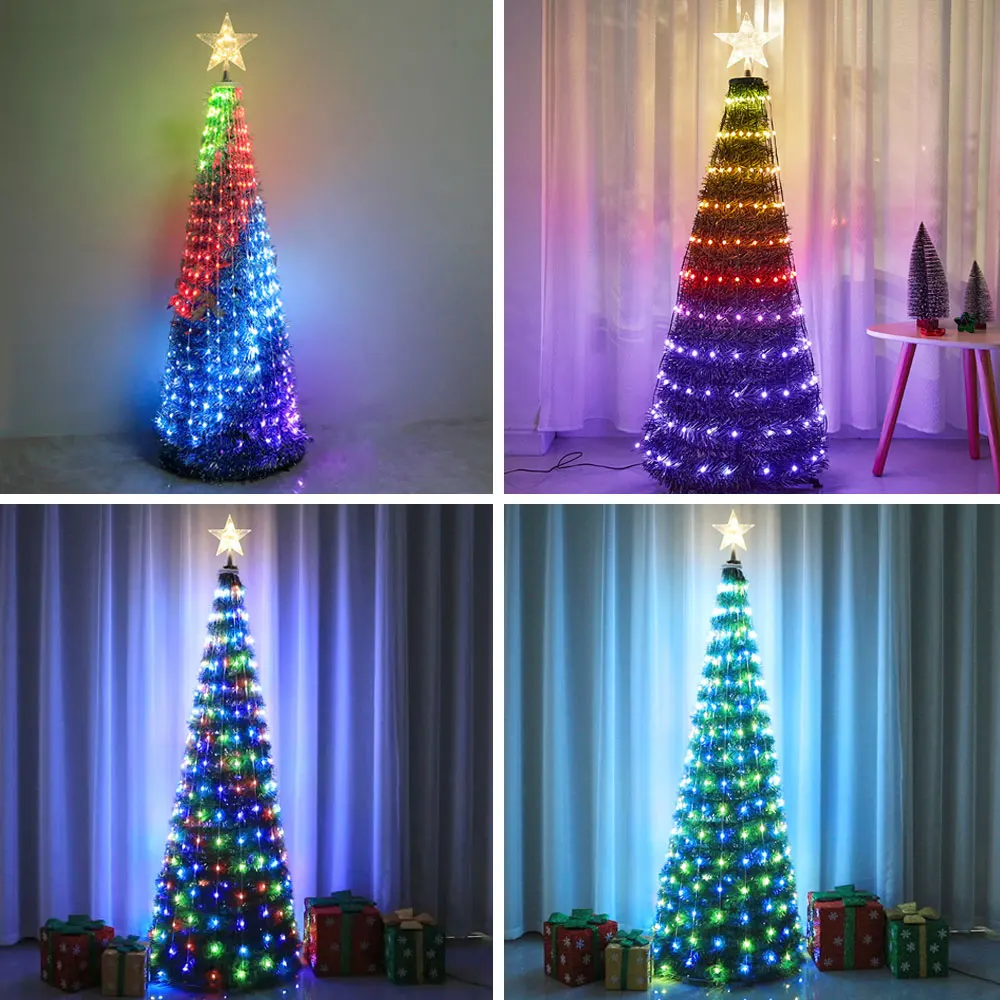 Holiday party lighting RGB ornaments artificial christmas tree lamp outdoor decoration
