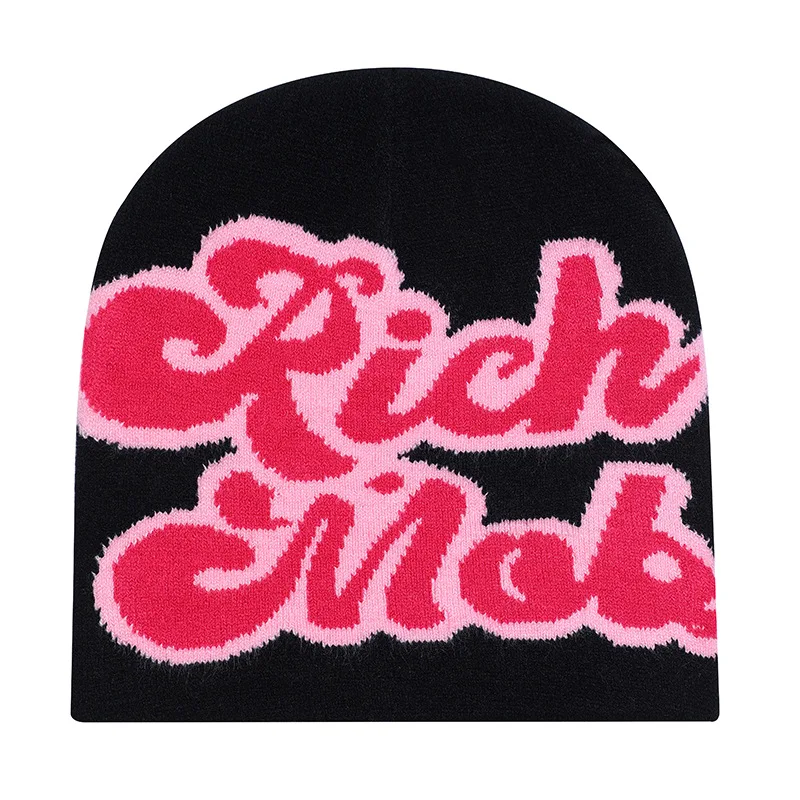 Высококачественные вязаные зимние шапки «богатые» буквы Премиум жаккардовые шапочки с логотипом на заказ