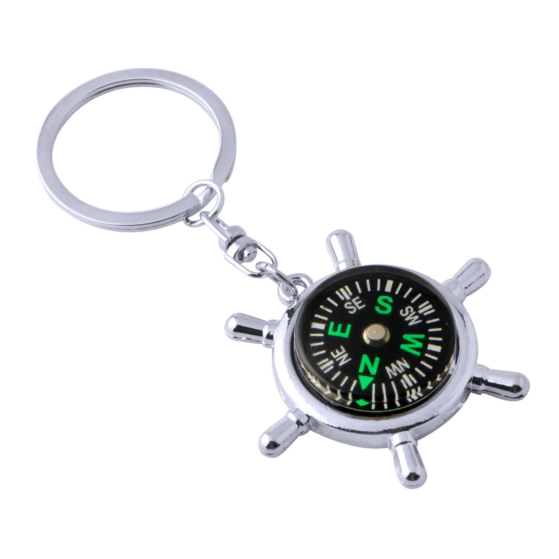 Creative Navigation Rudder Star Compass Keychains multifunction Bottle opener Compass Keyring Zinc Alloy Metal Key chains custom