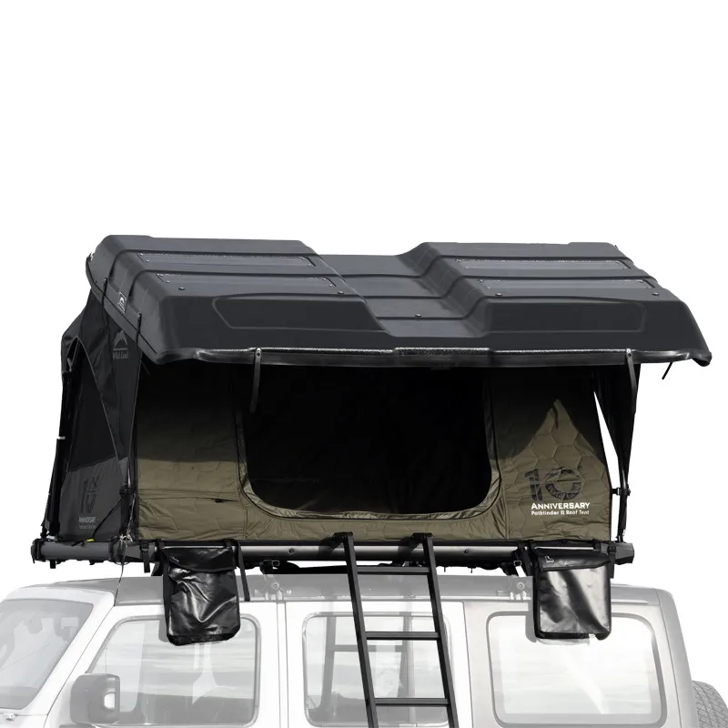 Wild Land Car Roof Top Tent Outdoor Folding Camping Truck Rooftop Tent for SUV Pickup Trailer Solar Panel ABS Hard Shell Cover