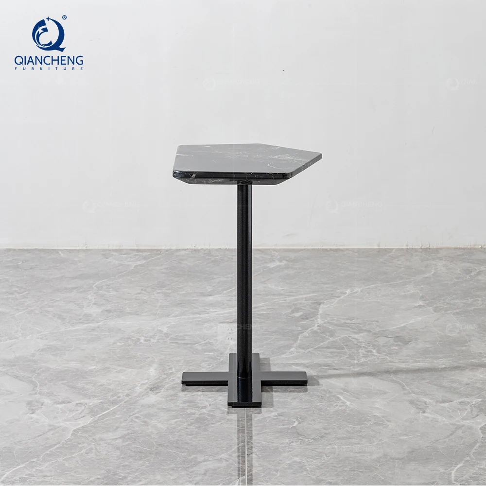 Living Room Modern Home Furniture Lato Side Table Natural Marble With Stainless Steel Base Furniture Factory In Foshan China