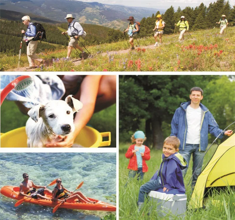 Portable shower outdoor toilet shower combo 2200 mAh rechargeable camping shower