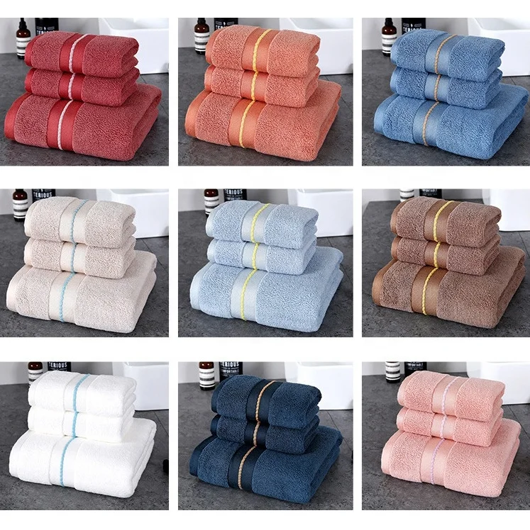 luxury 5 stars hotel custom jacquard satin 100% cotton terry  bath towel set