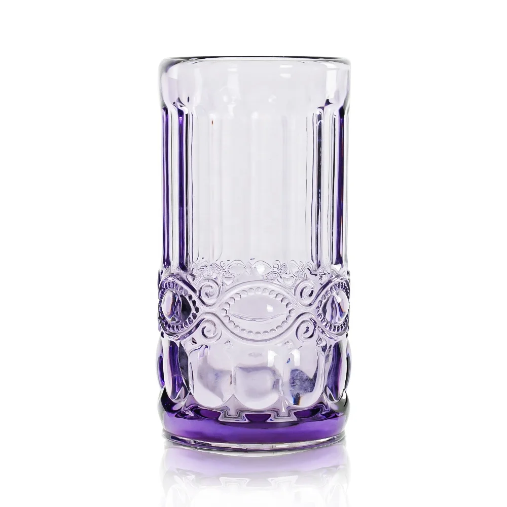 Wholesale Creative Vertical Stripes Cheap Double Wall Juice Glasses Whiskey Drinking Glasses New Stacking Water Cup