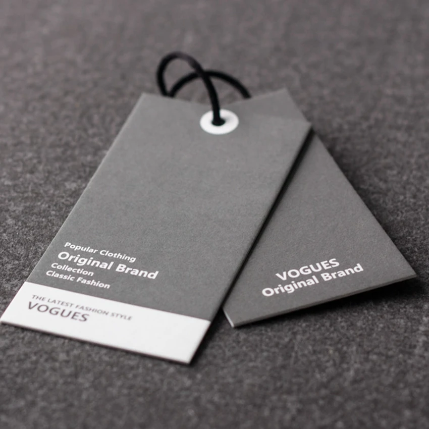 Delicate Paper Tag Customize logo White Kraft Paper Hang Tag With Polyester Rope