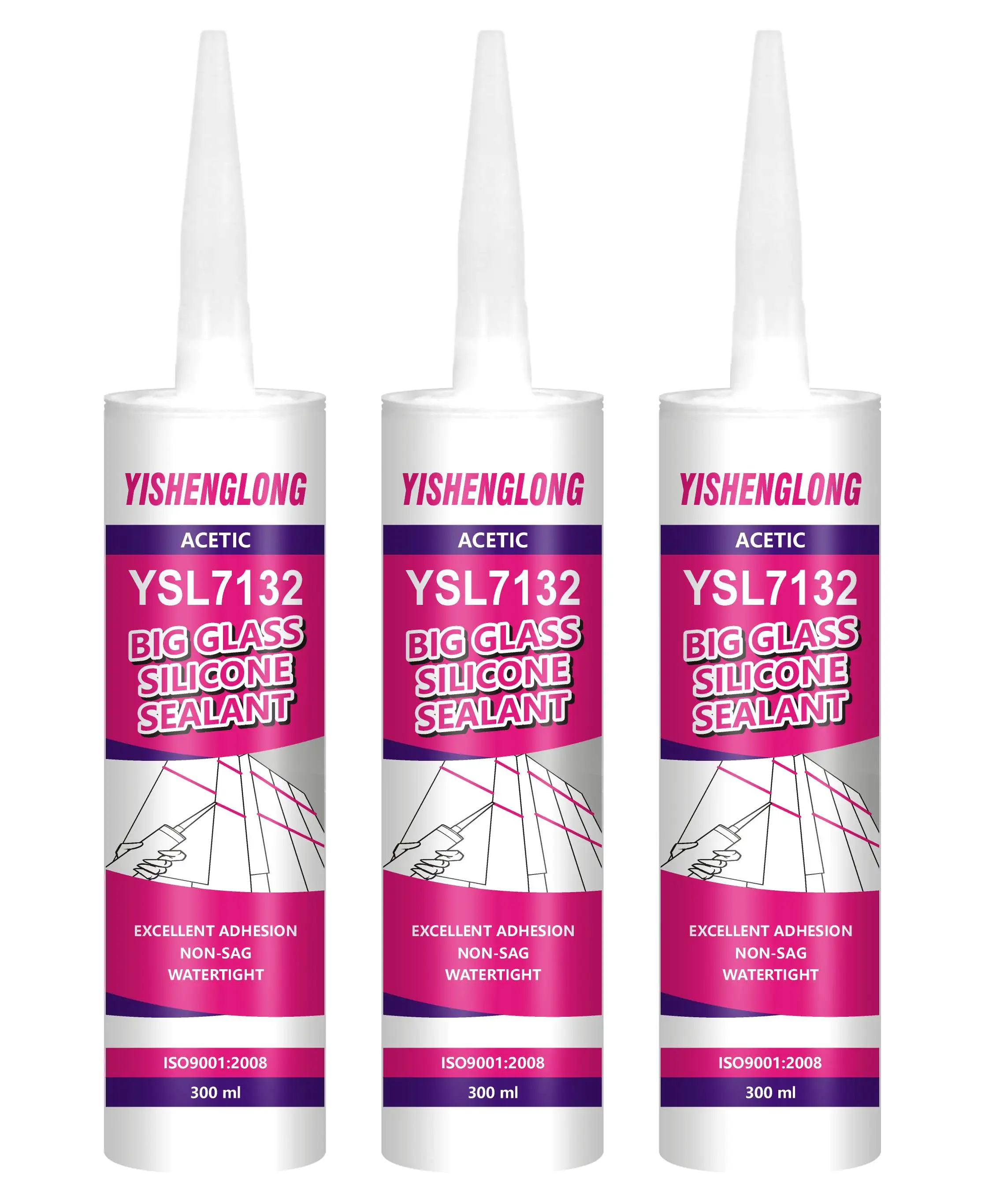 YSL-7132 Acetoxy steel structural silicone sealant black